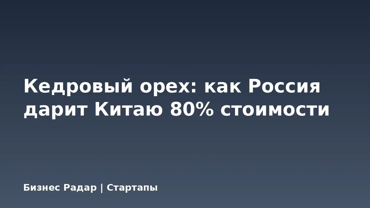 Кедровый орех: как Россия дарит Китаю 80% стоимости