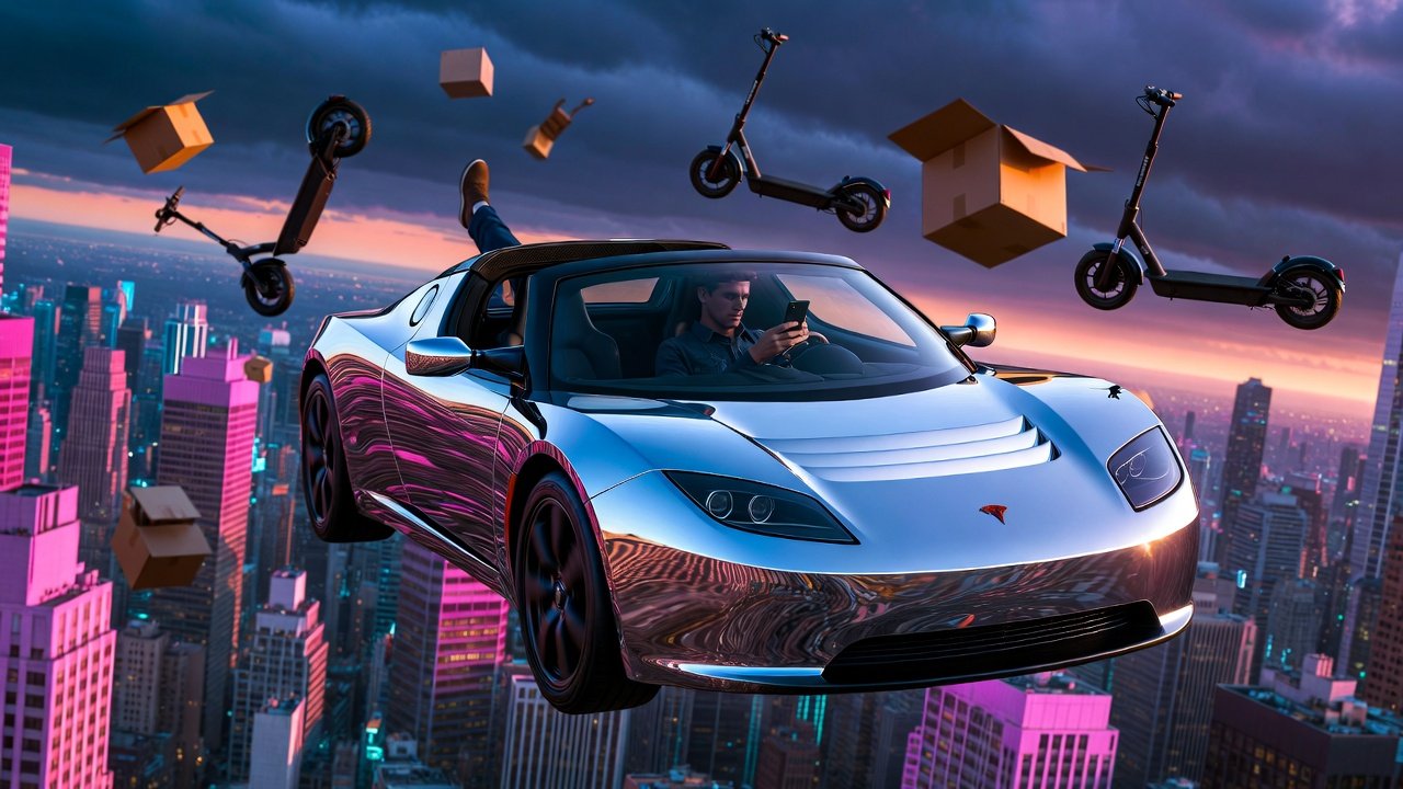 Маск показал летающую Tesla — интернет уже улетел в мемы