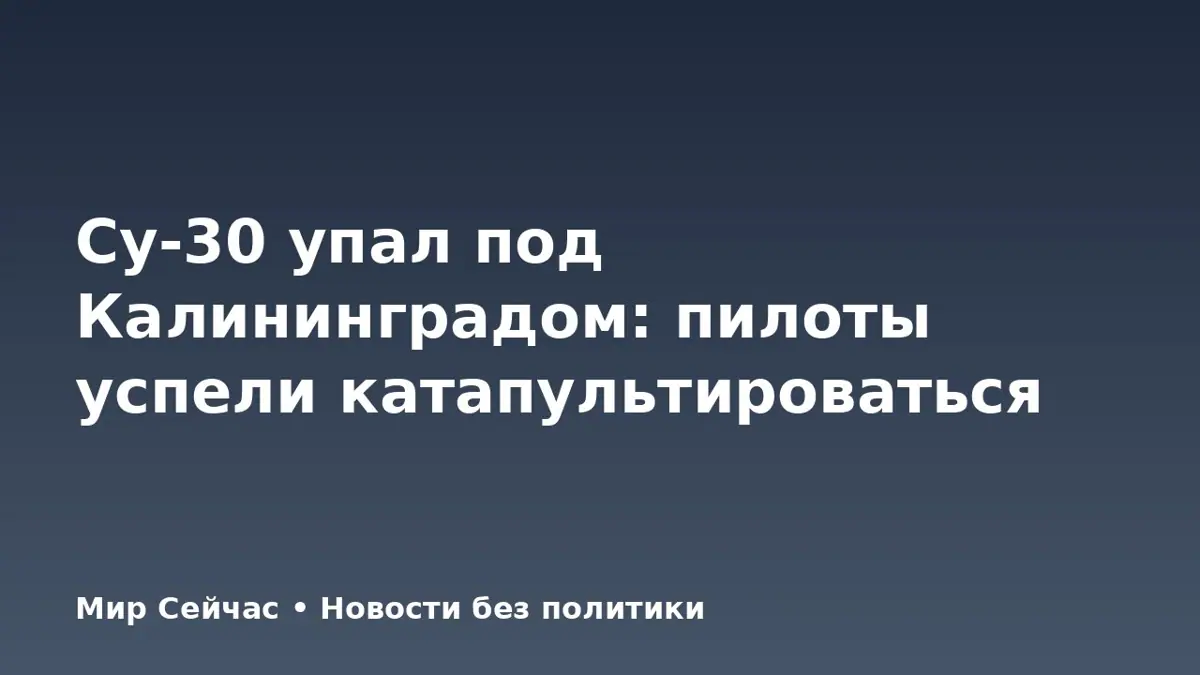 Су-30 упал под Калининградом: пилоты успели катапультироваться